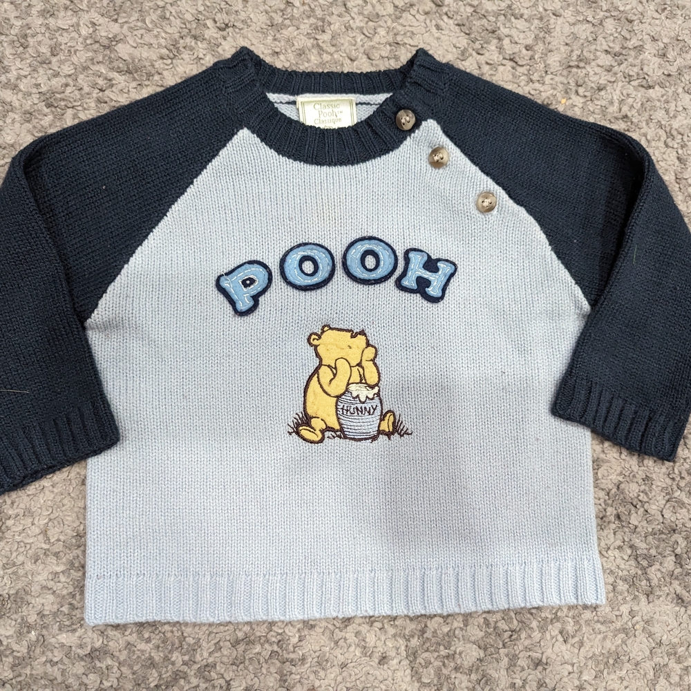 Vintage Winnie the Pooh Classic baby boys knitted sweater - Picture 1 of 4